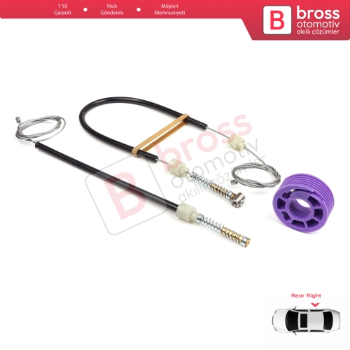 VW Phaeton 3D MK1 2002-2016 SWB Kısa Şase 3D4839756 İçin Arka Sağ Kapı Cam Kriko Tamir Seti