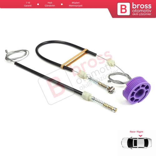 VW Phaeton 3D MK1 2002-2016 SWB Kısa Şase 3D4839756 İçin Arka Sağ Kapı Cam Kriko Tamir Seti