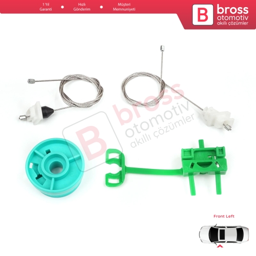 Fiat Punto MK2 188 188AX 1999-2005 3/5 Kapı 0046536312 İçin Ön Sol Kapı Cam Kriko Tamir Seti
