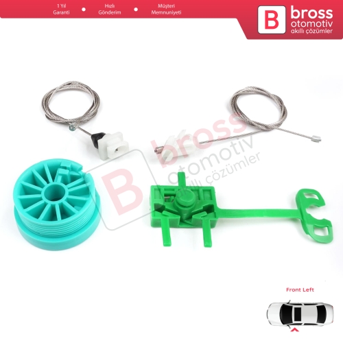 Fiat Punto MK2 188 188AX 1999-2005 3/5 Kapı 0046536312 İçin Ön Sol Kapı Cam Kriko Tamir Seti