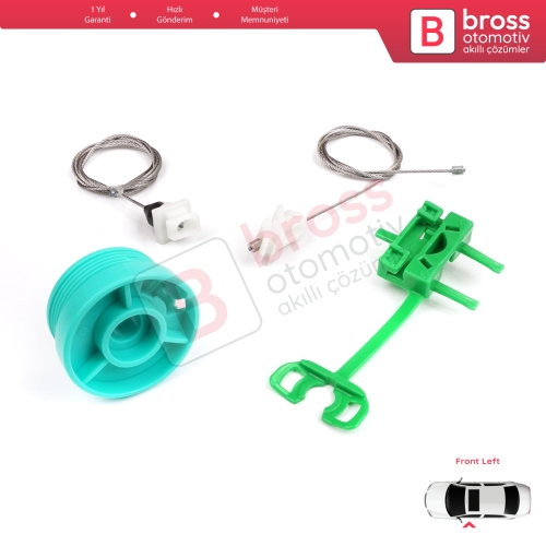 Fiat Punto MK2 188 188AX 1999-2005 3/5 Kapı 0046536312 İçin Ön Sol Kapı Cam Kriko Tamir Seti
