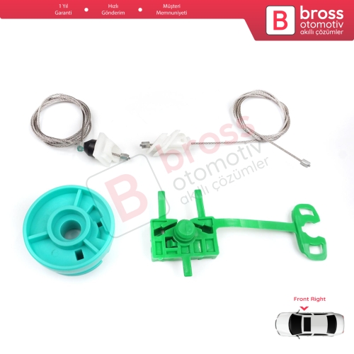 Fiat Punto MK2 188 188AX 1999-2005 3/5 Kapı 0046536311 İçin Ön Sağ Kapı Cam Kriko Tamir Seti