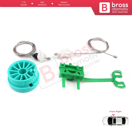 Fiat Punto MK2 188 188AX 1999-2005 3/5 Kapı 0046536311 İçin Ön Sağ Kapı Cam Kriko Tamir Seti