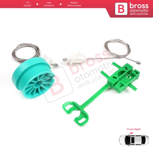 Fiat Punto MK2 188 188AX 1999-2005 3/5 Kapı 0046536311 İçin Ön Sağ Kapı Cam Kriko Tamir Seti