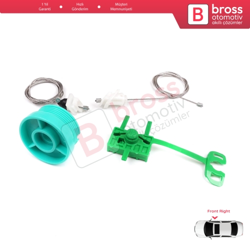 Fiat Punto MK2 188 188AX 1999-2005 3/5 Kapı 0046536311 İçin Ön Sağ Kapı Cam Kriko Tamir Seti