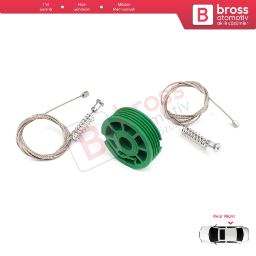 Audi A6 C5 4B 1997-2005 Allroad 4BH 4/5 Kapı 4B0839462 İçin Arka Sağ Cam Kriko Tamir Seti