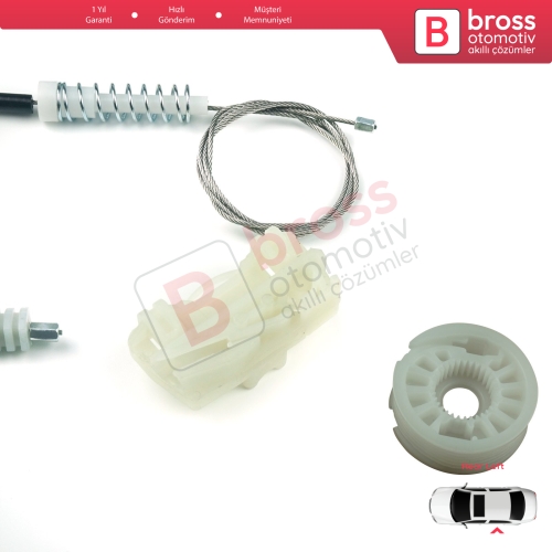Peugeot 607 9D 9U 1999-2010 9632243280 İçin Arka Sol Kapı Cam Kriko Tamir Seti