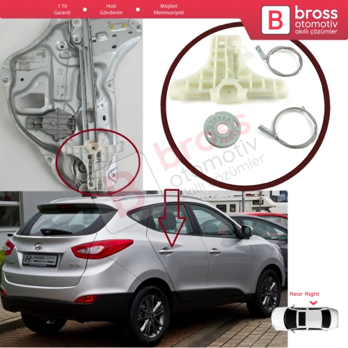 Hyundai IX35 Tucson MK2 LM 2009-2016 Kia Sorento XM 834022Y000 İçin Elektrikli Arka Sağ Cam Kriko Tamir Seti