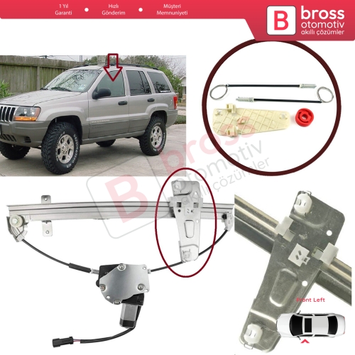 Jeep Grand Cherokee MK2 WJ WG 1998-2005 55076467AB İçin Ön Sol Cam Kriko Tamir Seti