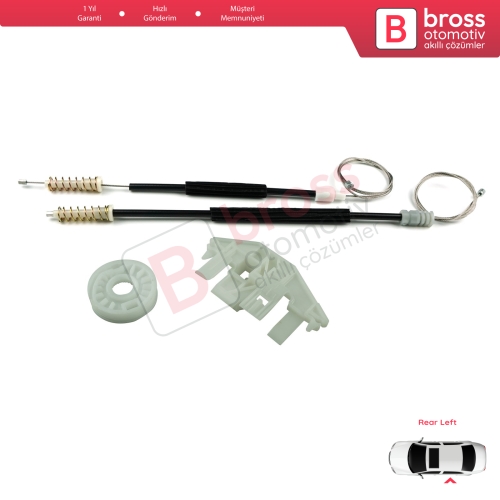 Peugeot 406 8B 8E/F 1995-2004 4/5 Kapı 0130821925 İçin Arka Sol Kapı Cam Kriko Tamir Seti