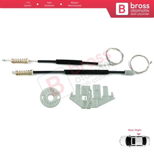 Peugeot 406 8B 8E/F 1995-2004 4/5 Kapı 0130821924 İçin Arka Sağ Kapı Cam Kriko Tamir Seti