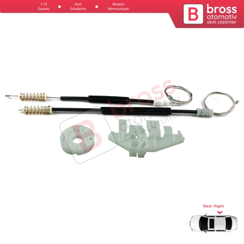 Peugeot 406 8B 8E/F 1995-2004 4/5 Kapı 0130821924 İçin Arka Sağ Kapı Cam Kriko Tamir Seti