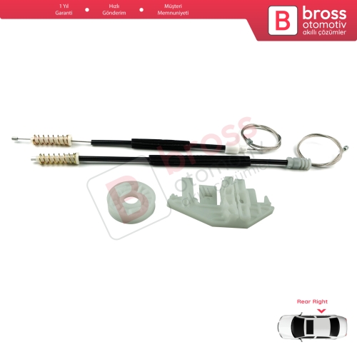 Peugeot 406 8B 8E/F 1995-2004 4/5 Kapı 0130821924 İçin Arka Sağ Kapı Cam Kriko Tamir Seti
