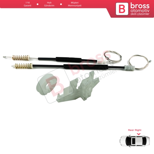 Peugeot 406 8B 8E/F 1995-2004 4/5 Kapı 0130821924 İçin Arka Sağ Kapı Cam Kriko Tamir Seti
