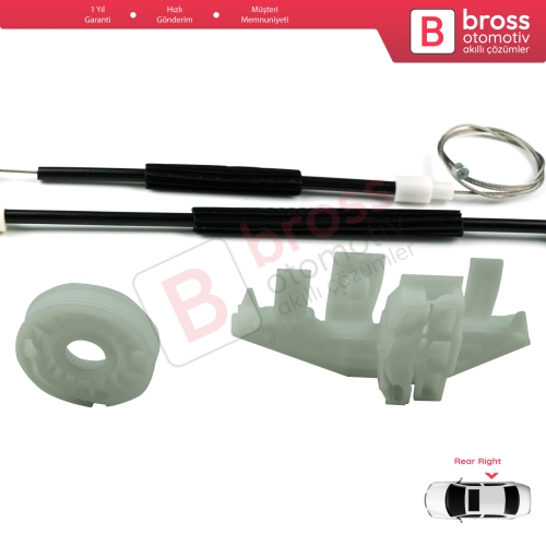 Peugeot 406 8B 8E/F 1995-2004 4/5 Kapı 0130821924 İçin Arka Sağ Kapı Cam Kriko Tamir Seti