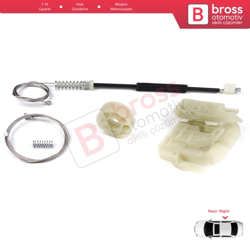 BMW 5 Series F10 F18 F11 4/5 Kapı 2009-2017 51357182614 İçin Arka Sağ Cam Kriko Tamir Seti