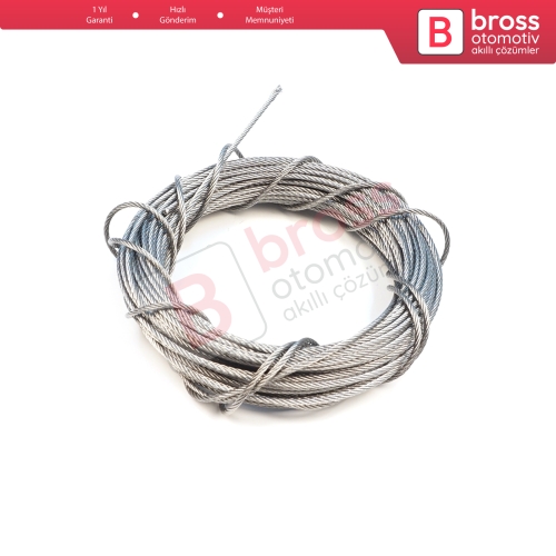 Araç Cam Kriko Tamiri için 7x7 Çelik Tel Halat Tamir Kablosu Çap: 1.5 mm Uzunluk: 10 metre
