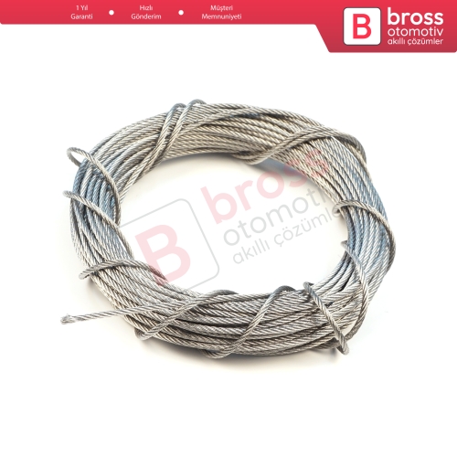 Araç Cam Kriko Tamiri için 7x7 Çelik Tel Halat Tamir Kablosu Çap: 1.5 mm Uzunluk: 10 metre