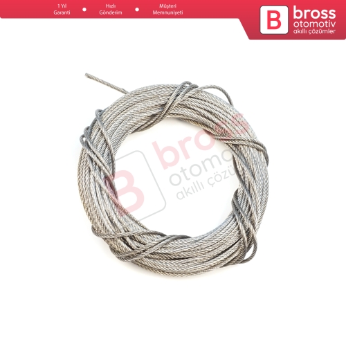Araç Cam Kriko Tamiri için 7x7 Çelik Tel Halat Tamir Kablosu Çap: 1.7 mm Uzunluk: 10 metre