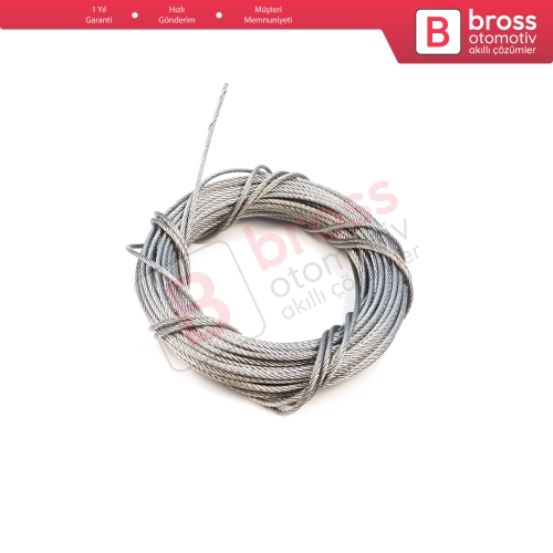 Araç Cam Kriko Tamiri için 7x7 Çelik Tel Halat Tamir Kablosu Çap: 1.7 mm Uzunluk: 10 metre