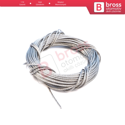 Araç Cam Kriko Tamiri için 7x7 Çelik Tel Halat Tamir Kablosu Çap: 1.7 mm Uzunluk: 10 metre