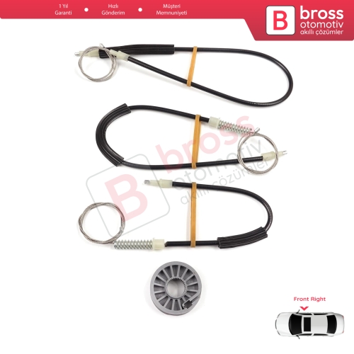 Mitsubishi Colt CZC Cabriolet RG 2006-2009 98031402 İçin Sağ Kapı Cam Kriko Tamir Seti