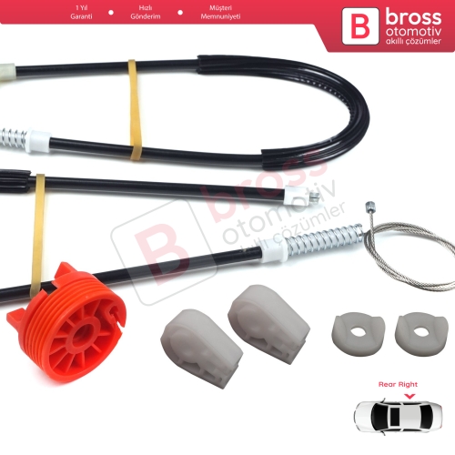 Citroen C3 Pluriel MK1 Cabrio Convertible 2003-2010 9643071180 İçin Elektrikli Arka Sağ Cam Kriko Tamir Seti
