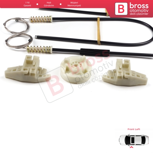 Peugeot 206 206+ 1998-2012 4/5 Kapı 9221E9 9221G0 İçin Elektrikli Ön Sol Kapı Cam Kriko Tamir Seti
