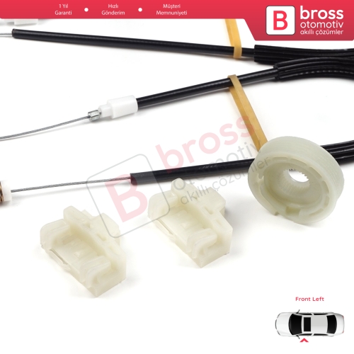 VW Polo MK3 6N1 6N2 Hatchback 1994-2001 4/5 Kapı 6N4837461 İçin Ön Sol Kapı Cam Kriko Tamir Seti
