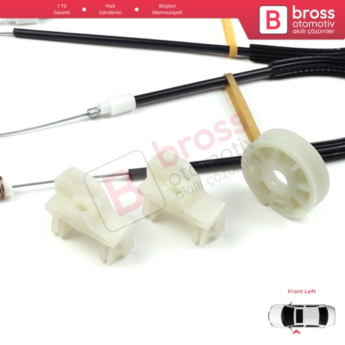 VW Polo MK3 6N1 6N2 Hatchback 1994-2001 4/5 Kapı 6N4837461 İçin Ön Sol Kapı Cam Kriko Tamir Seti
