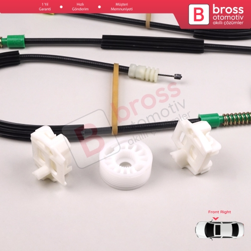 Peugeot 607 9D 9U 1999-2010 9222Q0 9650734880 İçin Ön Sağ Kapı Cam Kriko Tamir Seti 