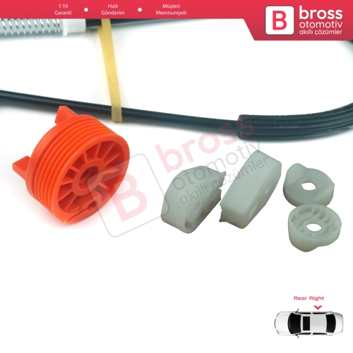 Peugeot 307 3B 2003-2009 2-Kapı Cabriolet Convertible 922497 İçin Elektrikli Arka Sağ Cam Kriko Tamir Seti