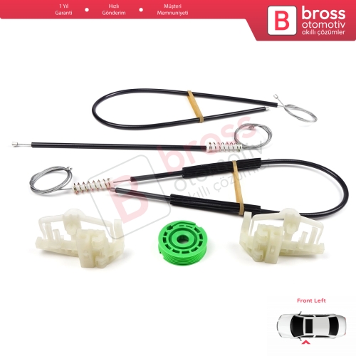 BMW 3 Serisi E46 Compact 2001-2005 2/3 Kapı 51338251351 İçin Elektrikli Sol Cam Kriko Tamir Seti