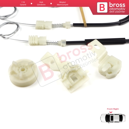 Nissan Primera P12 WP12 2001-2008 4/5 Kapı 80770AV601 İçin Elektrikli Ön Sağ Cam Kriko Tamir Seti