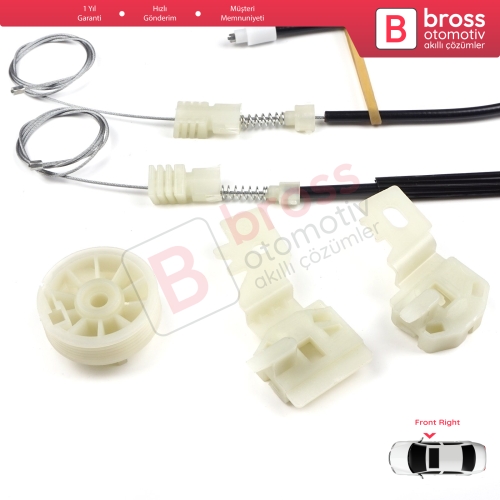 Nissan Primera P12 WP12 2001-2008 4/5 Kapı 80770AV601 İçin Elektrikli Ön Sağ Cam Kriko Tamir Seti