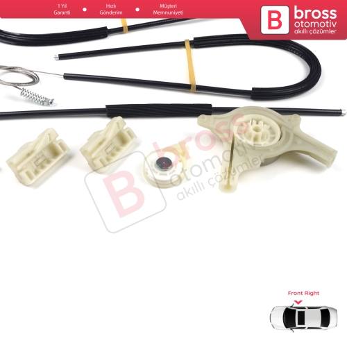Mercedes Vito Viano Mixto MK2 W639 2003-2010 6397200146 İçin Ön Sağ Kapı Cam Kriko Tamir Seti