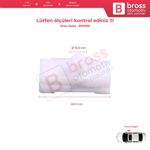 Renault Megane MK1 X64 1996-2003 4/5 Kapı 7700834346 İçin Ön Sağ Kapı Cam Kriko Tamir Klipsi